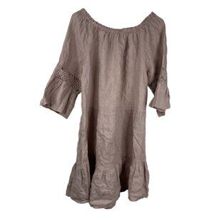 Terzo Millennio Dress Women's Linen Italy Lagenlook Resort Purple M Boho Cottage